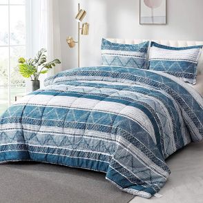 Shatex Bedding Comforter Sets Ultra Soft 100% Microfiber Polyester,Blue