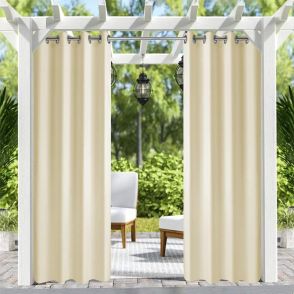 50x84inch grommets Window Curtain Panel BEIGE,1 Panel