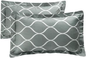 Shatex Twin Comforter Bed Set 2 Pieces Geometric Pattern Printed 1 Pillow Shams