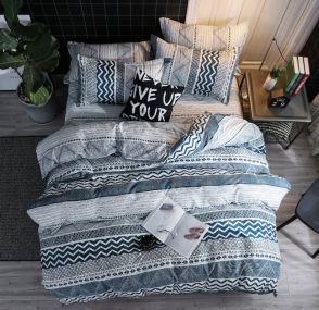 Shatex Twin Comforter Sets 2 Pieces Sets Stripes Pattern Printed 2 Pillow Shams