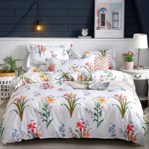 Shatex Twin Size 2 Pieces Bedding Comforter Sets Floral Print with 1 Pillow Sham